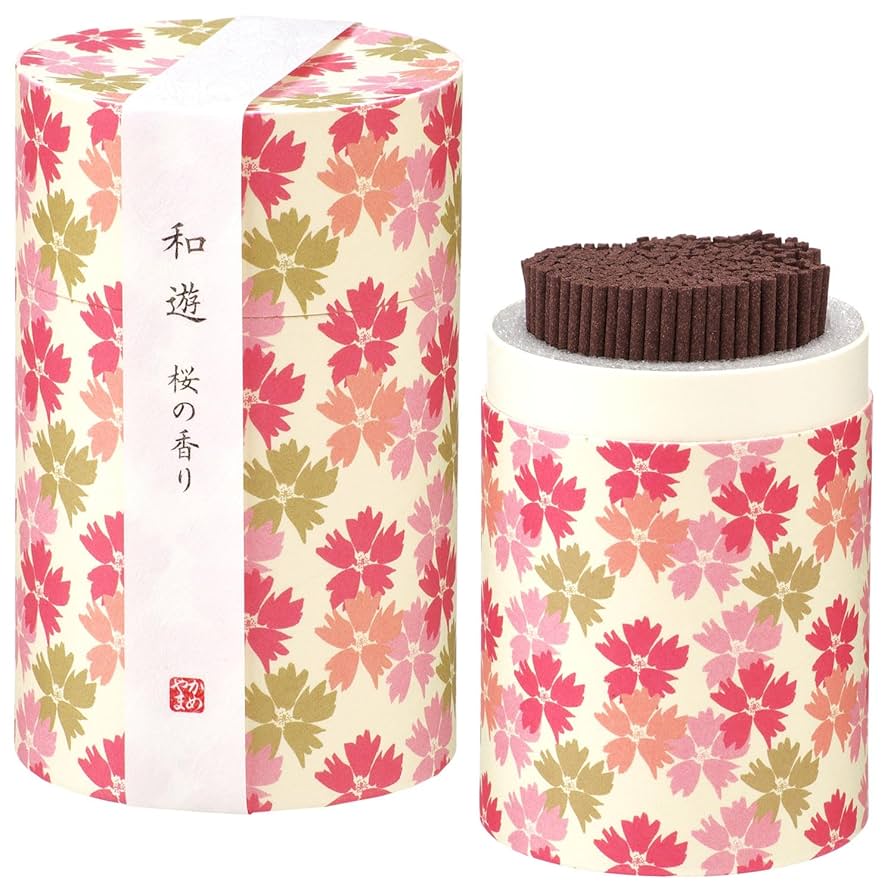 Amazon.co.jp: カメヤマ 和遊 桜の香り 約90g 約300本 お線香 お